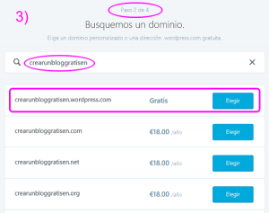 Elige un dominio gratuito para tu blog en WordPress.com