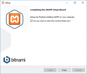 Instalación de XAMPP completada