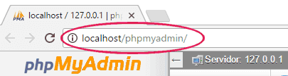 URL para entrar a phpMyAdmin en local