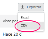 Descargar CSV de datos de enlaces entrantes externos en SEMrush